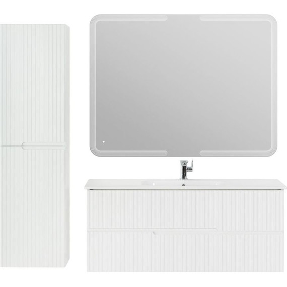 Тумба подвесная с раковиной Cezares DUET-1200-2C-SO-BO 120 см, Bianco Opaco фото 6