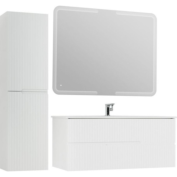 Тумба подвесная с раковиной Cezares DUET-1200-2C-SO-BO 120 см, Bianco Opaco фото 7