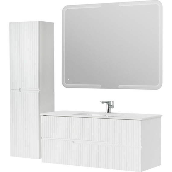 Тумба подвесная с раковиной Cezares DUET-1200-2C-SO-BO 120 см, Bianco Opaco фото 8