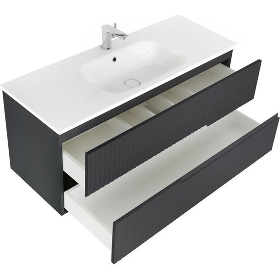 Тумба подвесная с раковиной Cezares DUET-1200-2C-SO-GR-P 120 см, Grafito - 3 Тумба подвесная с раковиной Cezares DUET-1200-2C-SO-GR-P 120 см, Grafito фото 3