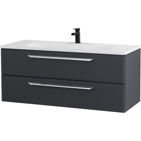 Тумба подвесная с раковиной Cezares ECO-1200-2C-SO-GR-P 120 см, Grafito фото 2