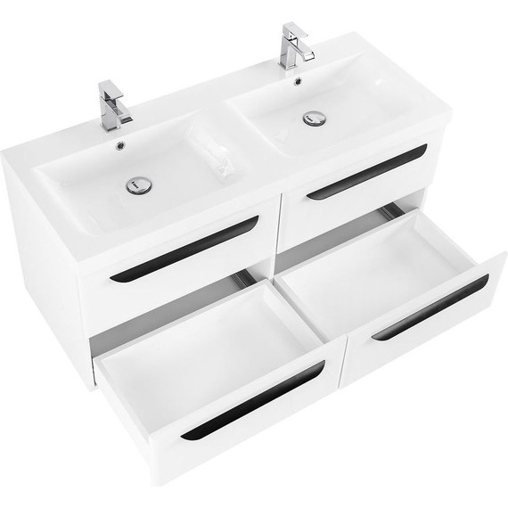 Тумба подвесная с раковиной Cezares ECO-1200-4C-SO-2-BL 120 см, Bianco Lucido - 4 Тумба подвесная с раковиной Cezares ECO-1200-4C-SO-2-BL 120 см, Bianco Lucido фото 4