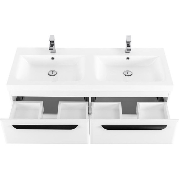 Тумба подвесная с раковиной Cezares ECO-1200-4C-SO-2-BL 120 см, Bianco Lucido - 7 Тумба подвесная с раковиной Cezares ECO-1200-4C-SO-2-BL 120 см, Bianco Lucido фото 7