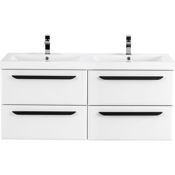 Тумба подвесная с раковиной Cezares ECO-1200-4C-SO-2-BL 120 см, Bianco Lucido фото 
