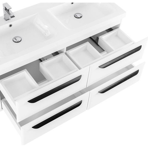 Тумба подвесная с раковиной Cezares ECO-1200-4C-SO-2-BL 120 см, Bianco Lucido - 3 Тумба подвесная с раковиной Cezares ECO-1200-4C-SO-2-BL 120 см, Bianco Lucido фото 3