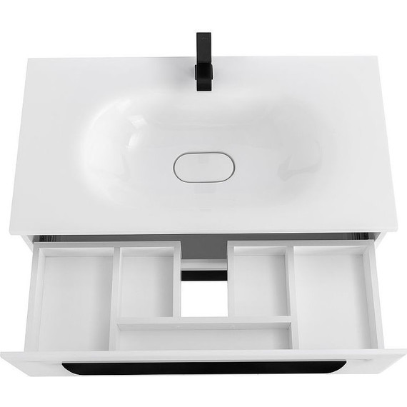 Тумба подвесная с раковиной Cezares ECO-750-2C-SO-BO 75 см, Bianco Opaco фото 7
