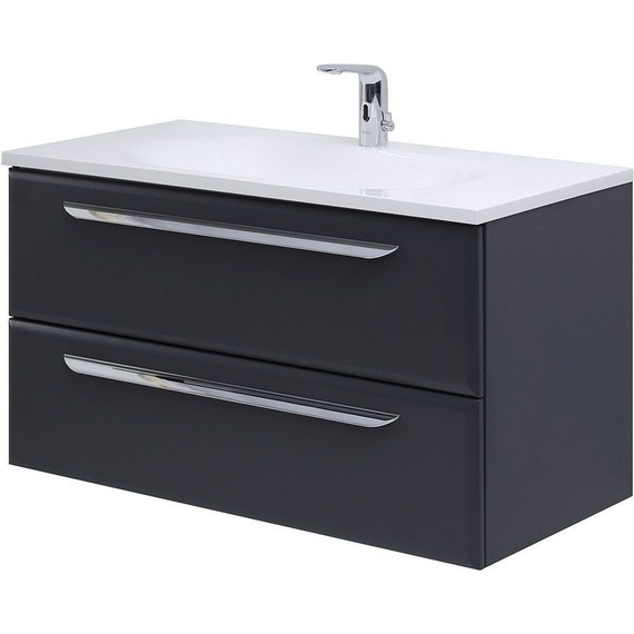 Тумба подвесная с раковиной Cezares ECO-750-2C-SO-GR-P 75 см, Grafito фото 2