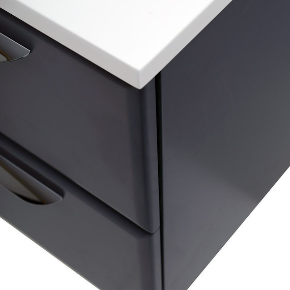 Тумба подвесная с раковиной Cezares ECO-750-2C-SO-GR-P 75 см, Grafito фото 9