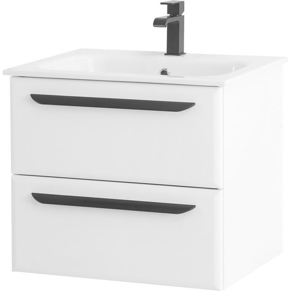 Тумба подвесная с раковиной Cezares ECO-CER-600-2C-SO-BL 60 см, Bianco Lucido - 3 Тумба подвесная с раковиной Cezares ECO-CER-600-2C-SO-BL 60 см, Bianco Lucido фото 3