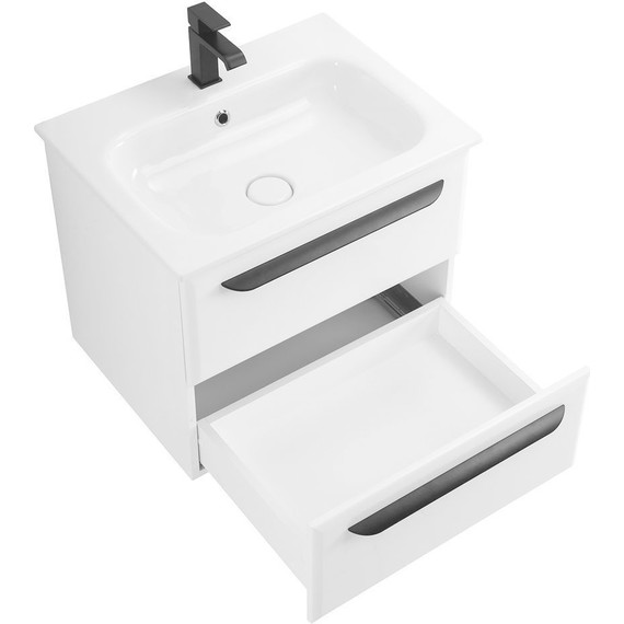 Тумба подвесная с раковиной Cezares ECO-CER-600-2C-SO-BL 60 см, Bianco Lucido - 4 Тумба подвесная с раковиной Cezares ECO-CER-600-2C-SO-BL 60 см, Bianco Lucido фото 4