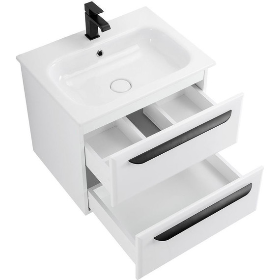 Тумба подвесная с раковиной Cezares ECO-CER-600-2C-SO-BL 60 см, Bianco Lucido - 6 Тумба подвесная с раковиной Cezares ECO-CER-600-2C-SO-BL 60 см, Bianco Lucido фото 6