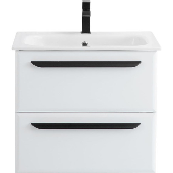 Тумба подвесная с раковиной Cezares ECO-CER-600-2C-SO-BO 60 см, Bianco Opaco фото 