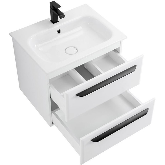 Тумба подвесная с раковиной Cezares ECO-CER-600-2C-SO-BO 60 см, Bianco Opaco - 5 Тумба подвесная с раковиной Cezares ECO-CER-600-2C-SO-BO 60 см, Bianco Opaco фото 5