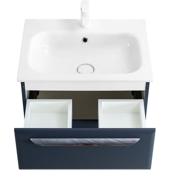 Тумба подвесная с раковиной Cezares ECO-CER-600-2C-SO-GR-P 60 см, Grafito фото 5