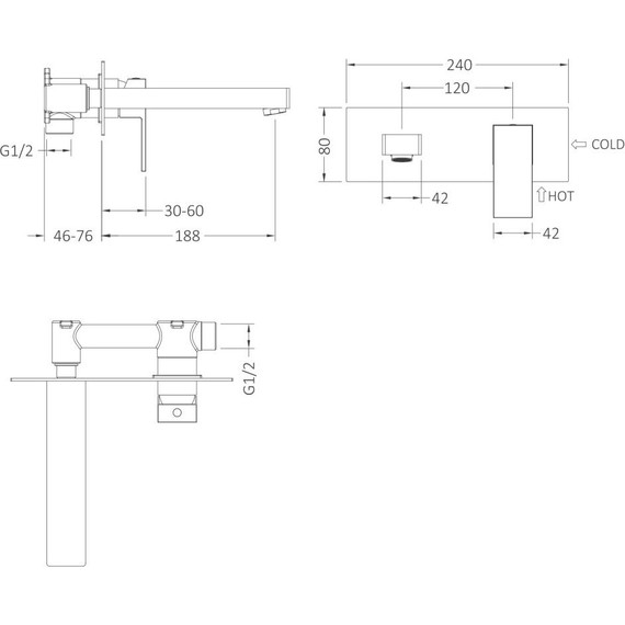 Смеситель для раковины настенный Timo Selene 2071/16SM, белый матовый фото 2