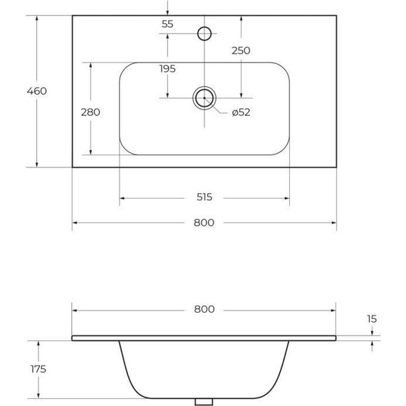 Тумба подвесная с раковиной Cezares ECO-CER-800-2C-SO-GR-P 80 см, Grafito фото 12