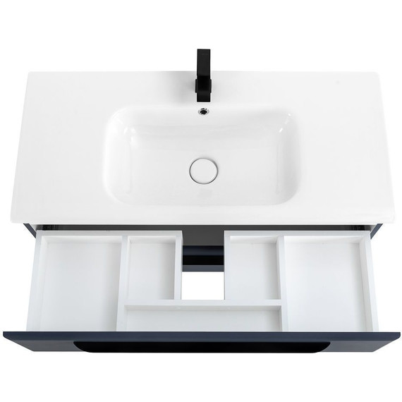 Тумба подвесная с раковиной Cezares ECO-CER-1000-2C-SO-GR-P 100 см, Grafito фото 7