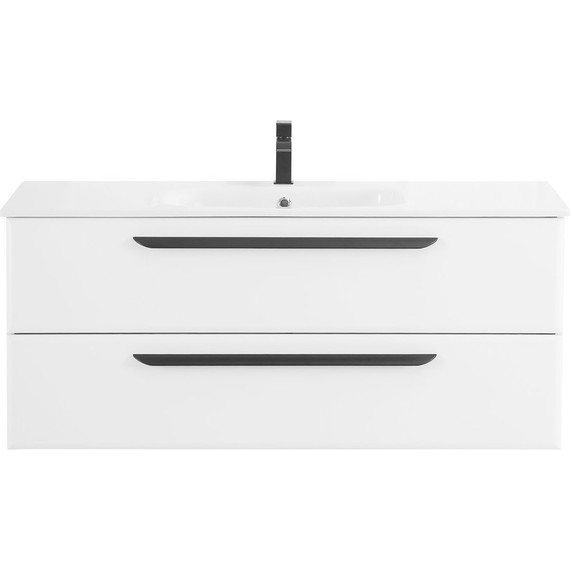 Тумба подвесная с раковиной Cezares ECO-CER-1200-2C-SO-BL 120 см, Bianco Lucido фото 