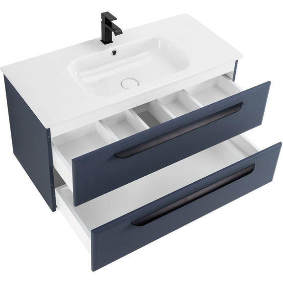 Тумба подвесная с раковиной Cezares ECO-CER-1200-2C-SO-GR-P 120 см, Grafito фото 6