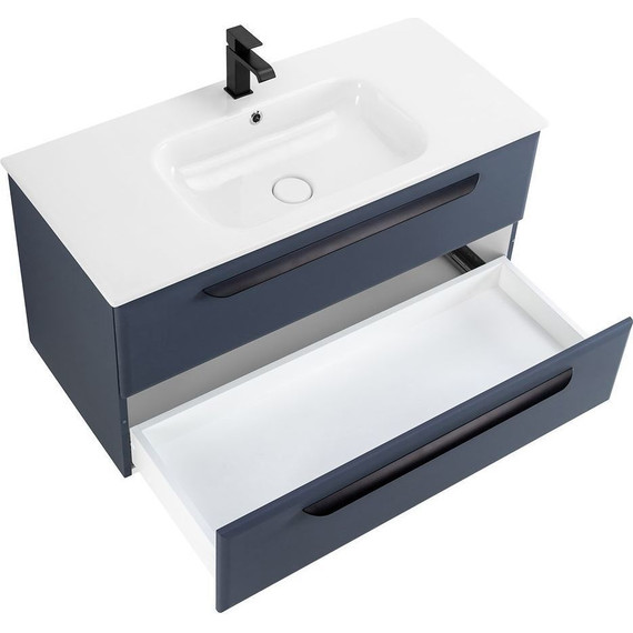 Тумба подвесная с раковиной Cezares ECO-CER-800-2C-SO-GR-P 80 см, Grafito фото 4