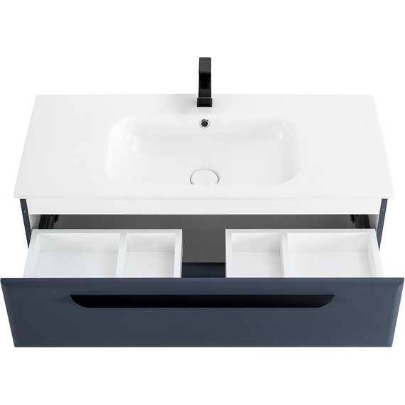 Тумба подвесная с раковиной Cezares ECO-CER-800-2C-SO-GR-P 80 см, Grafito фото 5