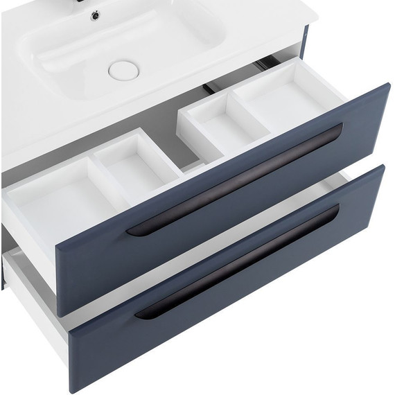 Тумба подвесная с раковиной Cezares ECO-CER-800-2C-SO-GR-P 80 см, Grafito фото 7