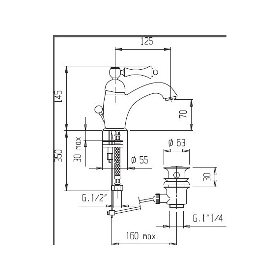 Смеситель для раковины Cezares MARGOT-LSM1-02-Bi, бронза, Цвет производителя: бронза - 2 Смеситель для раковины Cezares MARGOT-LSM1-02-Bi, бронза, Цвет производителя: бронза фото 2