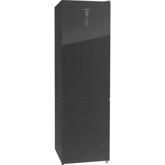 Двухкамерный холодильник Hiberg RFC-400DX NFGB inverter, чёрное стекло фото 2