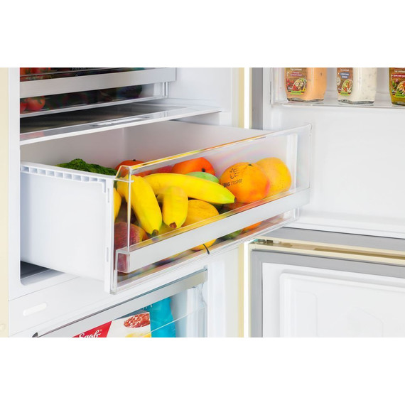 Двухкамерный холодильник Hiberg RFC-400DX NFGY inverter, бежевое стекло фото 5