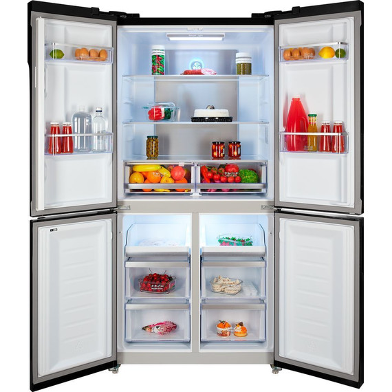 Холодильник Side by Side Hiberg RFQ-500DX NFGR inverter, красное стекло фото 4