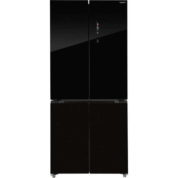 Холодильник Side by Side Hiberg RFQ-600DX NFGB inverter, чёрное мерцающее стекло фото 