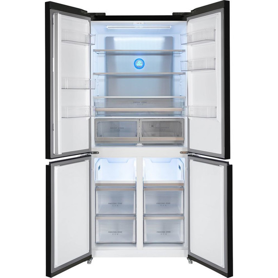 Холодильник Side by Side Hiberg RFQ-600DX NFGB inverter, чёрное мерцающее стекло фото 3