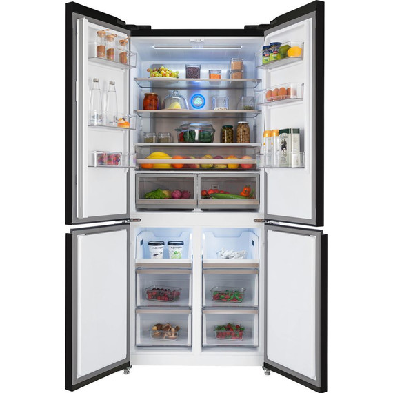 Холодильник Side by Side Hiberg RFQ-600DX NFGB inverter, чёрное мерцающее стекло фото 4