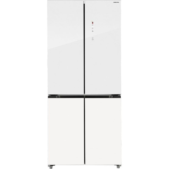 Холодильник Side by Side Hiberg RFQ-600DX NFGW inverter, белое мерцающее стекло фото 