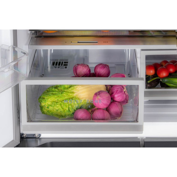 Холодильник Side by Side Hiberg RFQ-600DX NFGW inverter, белое мерцающее стекло фото 11