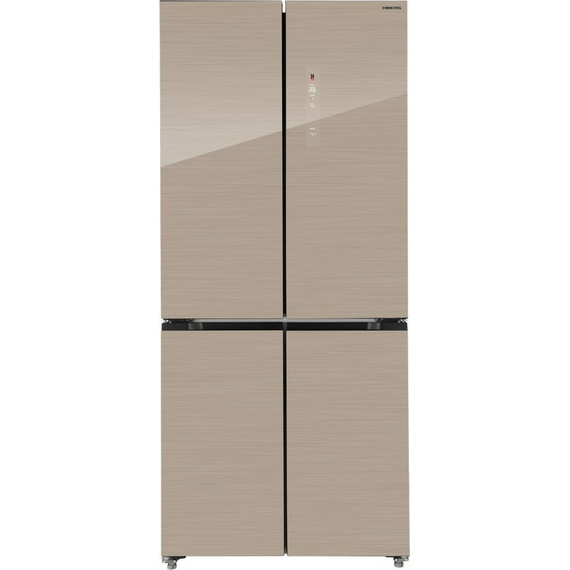 Холодильник Side by Side Hiberg RFQ-600DX NFGY inverter, бежевое стекло с полосками фото 