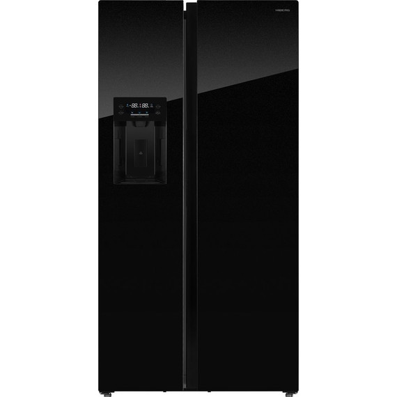 Холодильник Side by Side Hiberg RFS-650DX NFGB inverter, чёрное мерцающее стекло фото 