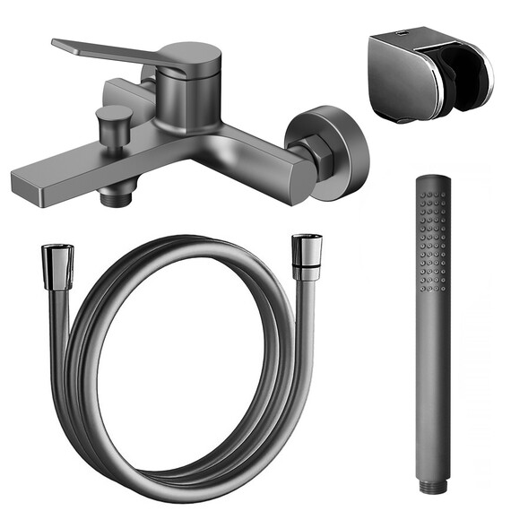 Смеситель для ванны Azario Vise AZ-VSA238330AJ, графит, Цвет производителя: оружейная сталь фото 