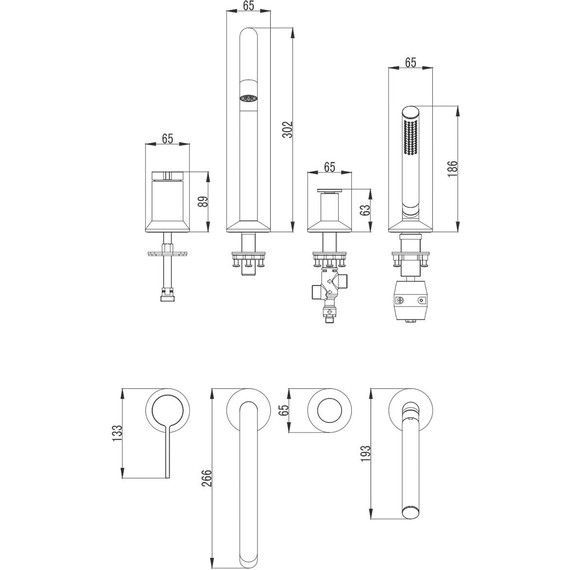 Смеситель для ванны Azario Flame AZ-VPC258320C, Цвет производителя: хром - 2 Смеситель для ванны Azario Flame AZ-VPC258320C, Цвет производителя: хром фото 2