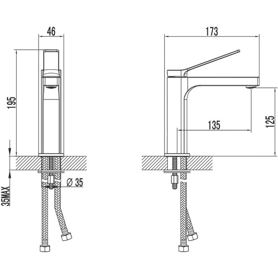 Смеситель для раковины Azario Vise AZ-VQQ168330PA, черный, Цвет производителя: чёрный фото 2