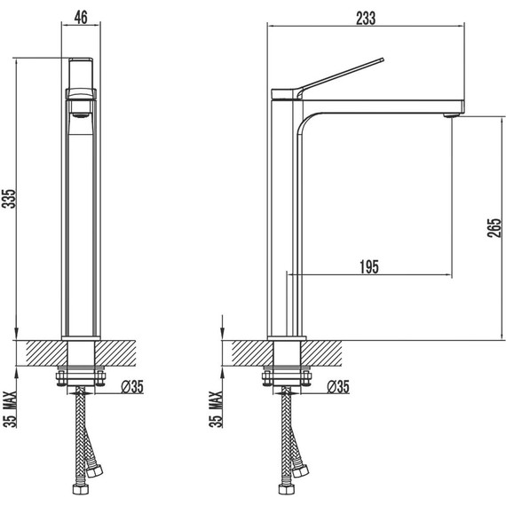 Смеситель для раковины высокий Azario Vise AZ-VQQ168R30PA, черный, Цвет производителя: чёрный - 2 Смеситель для раковины высокий Azario Vise AZ-VQQ168R30PA, черный, Цвет производителя: чёрный фото 2