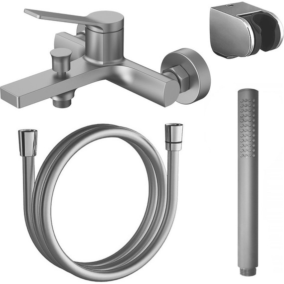 Смеситель для ванны Azario Vise AZ-VSA238330AJ, графит, Цвет производителя: оружейная сталь фото 