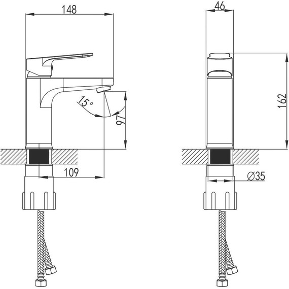 Смеситель для раковины Azario Elvis AZ-WWK168155C, Цвет производителя: хром фото 2