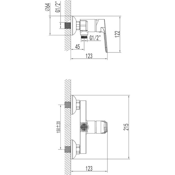 Смеситель для душа Azario Elvis AZ-WWK338155PA, черный, Цвет производителя: чёрный фото 6