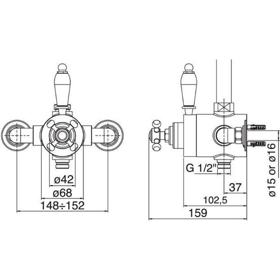 Смеситель для душа с термостатом Cezares MARGOT-D-T-01-Bi, Цвет производителя: хром фото 2