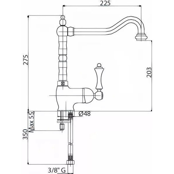 Смеситель для кухни Cezares MARGOT-LLM2-03/24-Bi, золото 24 карат, Цвет производителя: золото фото 2