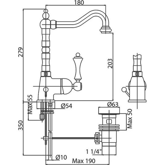 Смеситель для раковины Cezares MARGOT-LSM2-01-Bi, Цвет производителя: хром - 2 Смеситель для раковины Cezares MARGOT-LSM2-01-Bi, Цвет производителя: хром фото 2