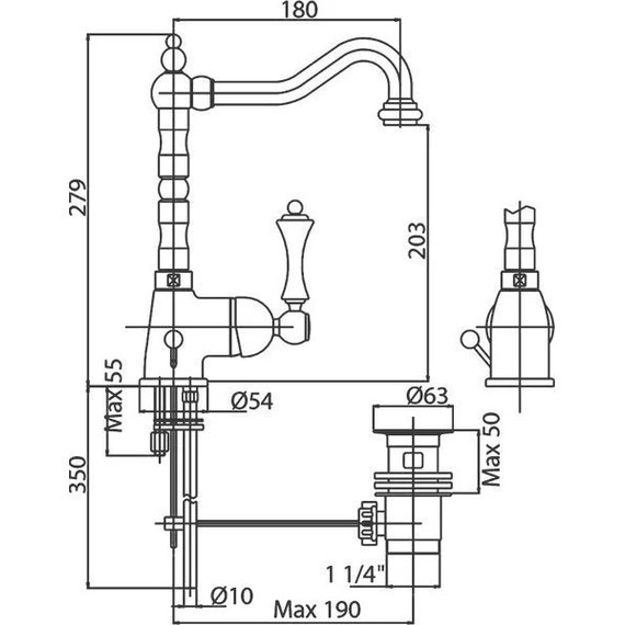 Смеситель для раковины Cezares MARGOT-LSM2-02-M, бронза - 2 Смеситель для раковины Cezares MARGOT-LSM2-02-M, бронза фото 2