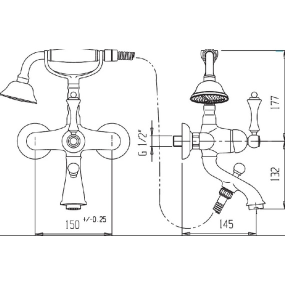 Смеситель для ванны Cezares MARGOT-VDPS-02-Bi, бронза, Цвет производителя: бронза фото 3