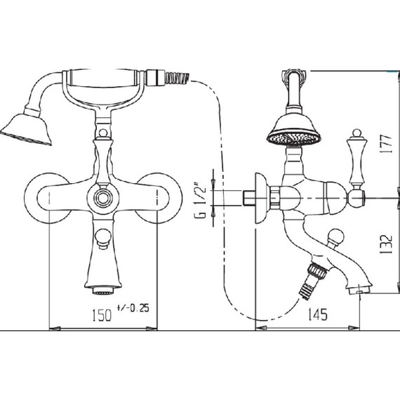 Смеситель для ванны Cezares MARGOT-VDP-03/24-Bi, золото 24 карат, Цвет производителя: золото фото 3